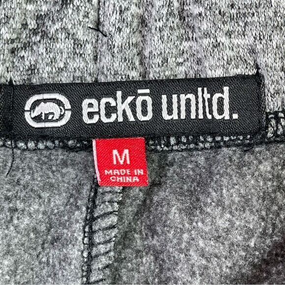 Ecko Unlimited Shorts Men's Medium Gray Fleece Lined Elastic Waist Pockets Gym - Picture 7 of 14